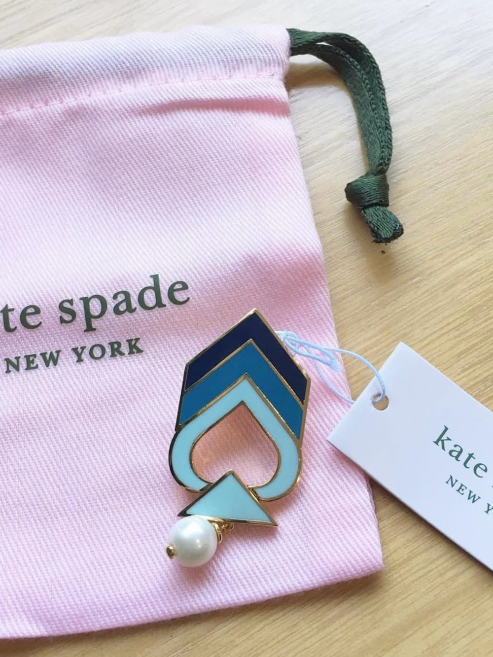kate spade New York Blue Future Heirloom Enamel Spade Brooch